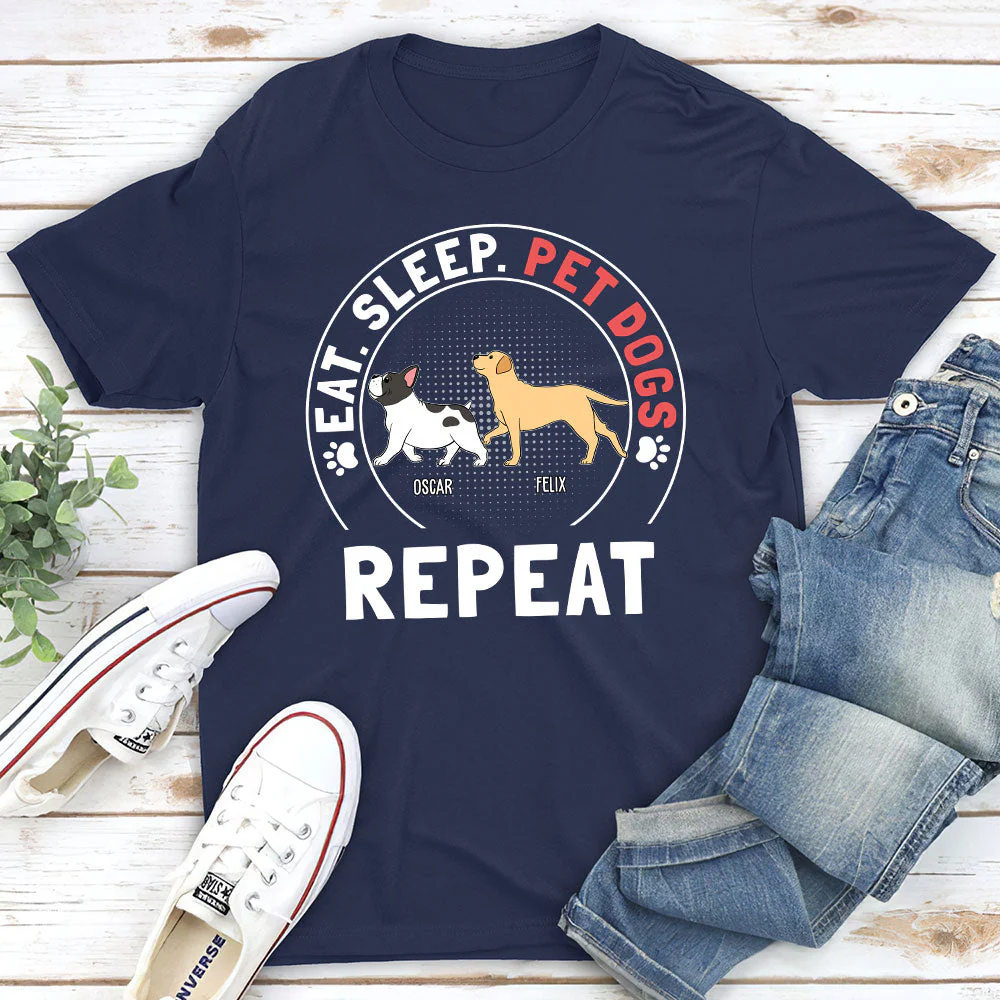 Pet Dog Repeat - Personalized Custom Premium T-shirt - Image 2