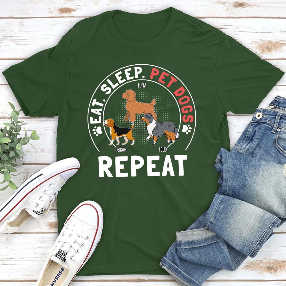 Pet Dog Repeat - Personalized Custom Premium T-shirt - Image 3