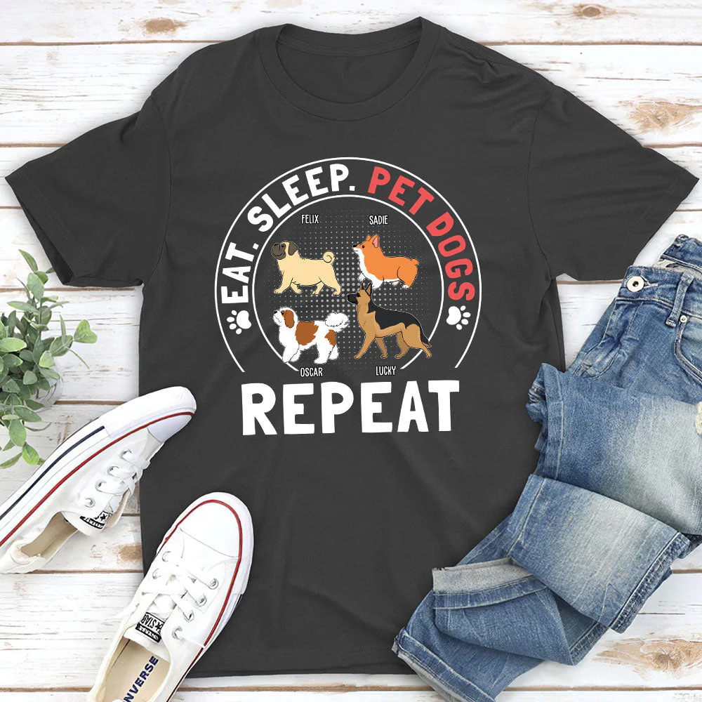 Pet Dog Repeat - Personalized Custom Premium T-shirt - Image 4