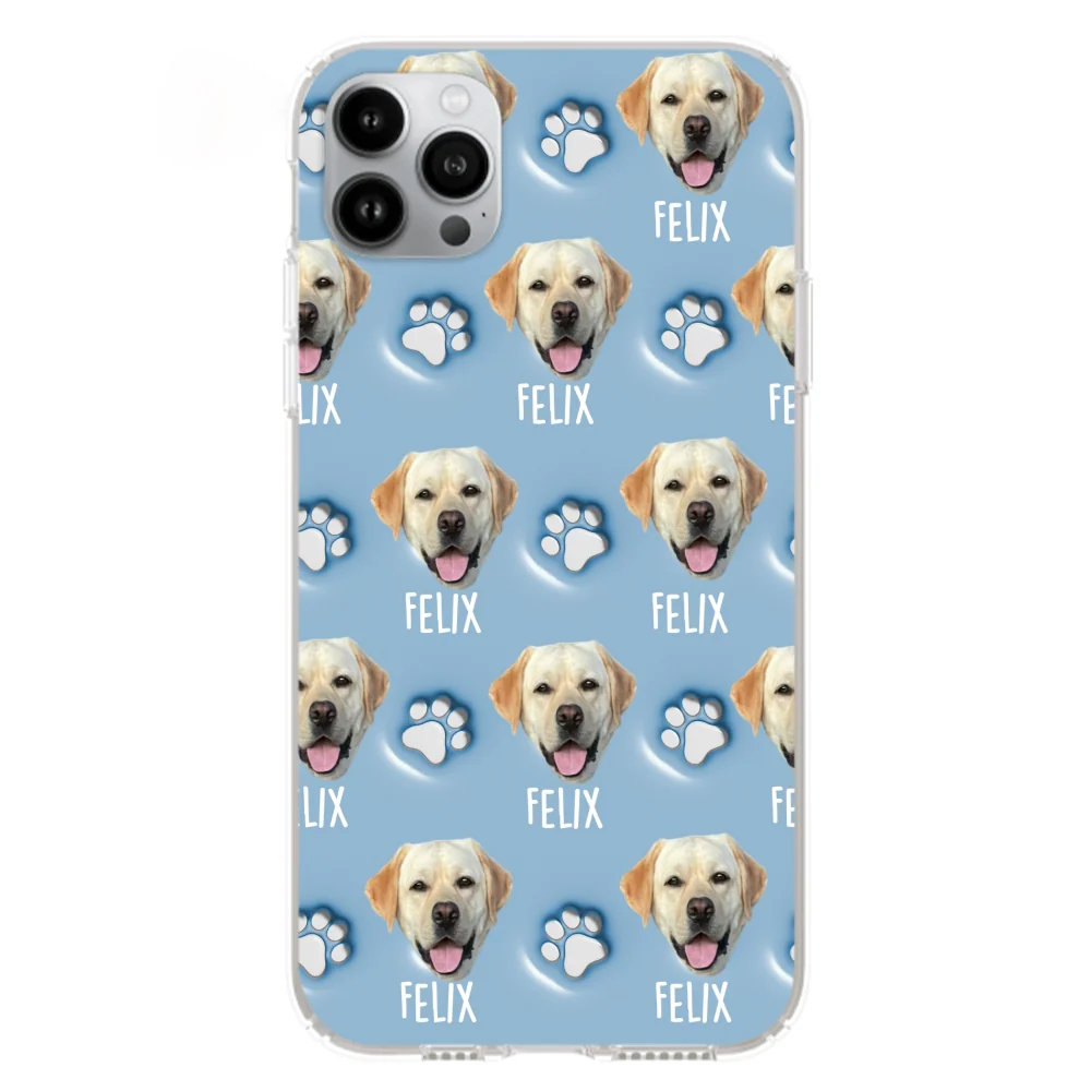 Pet Face And Paw - Personalized Custom 3D Inflated Effect Phonecase - Image 15