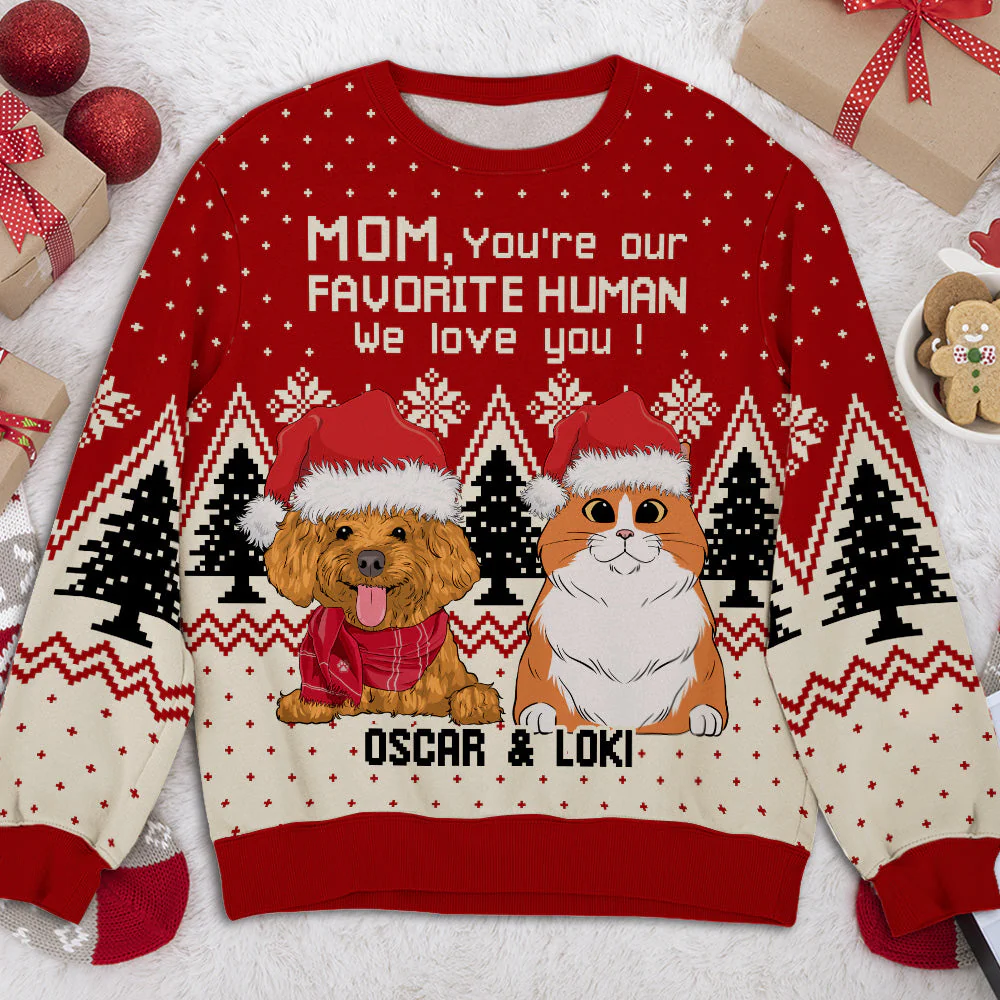 Pet Favorite Human - Personalized Custom All-Over-Print Sweatshirt