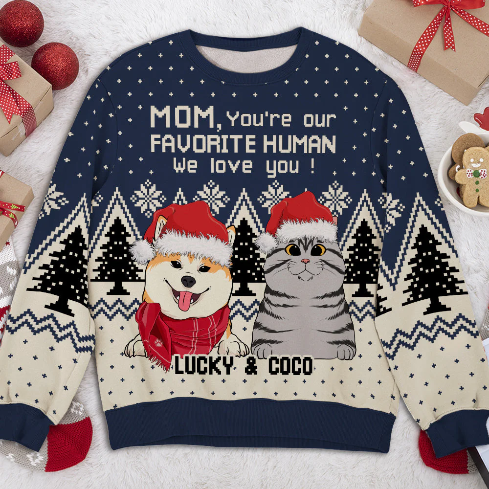 Pet Favorite Human - Personalized Custom All-Over-Print Sweatshirt - Image 2