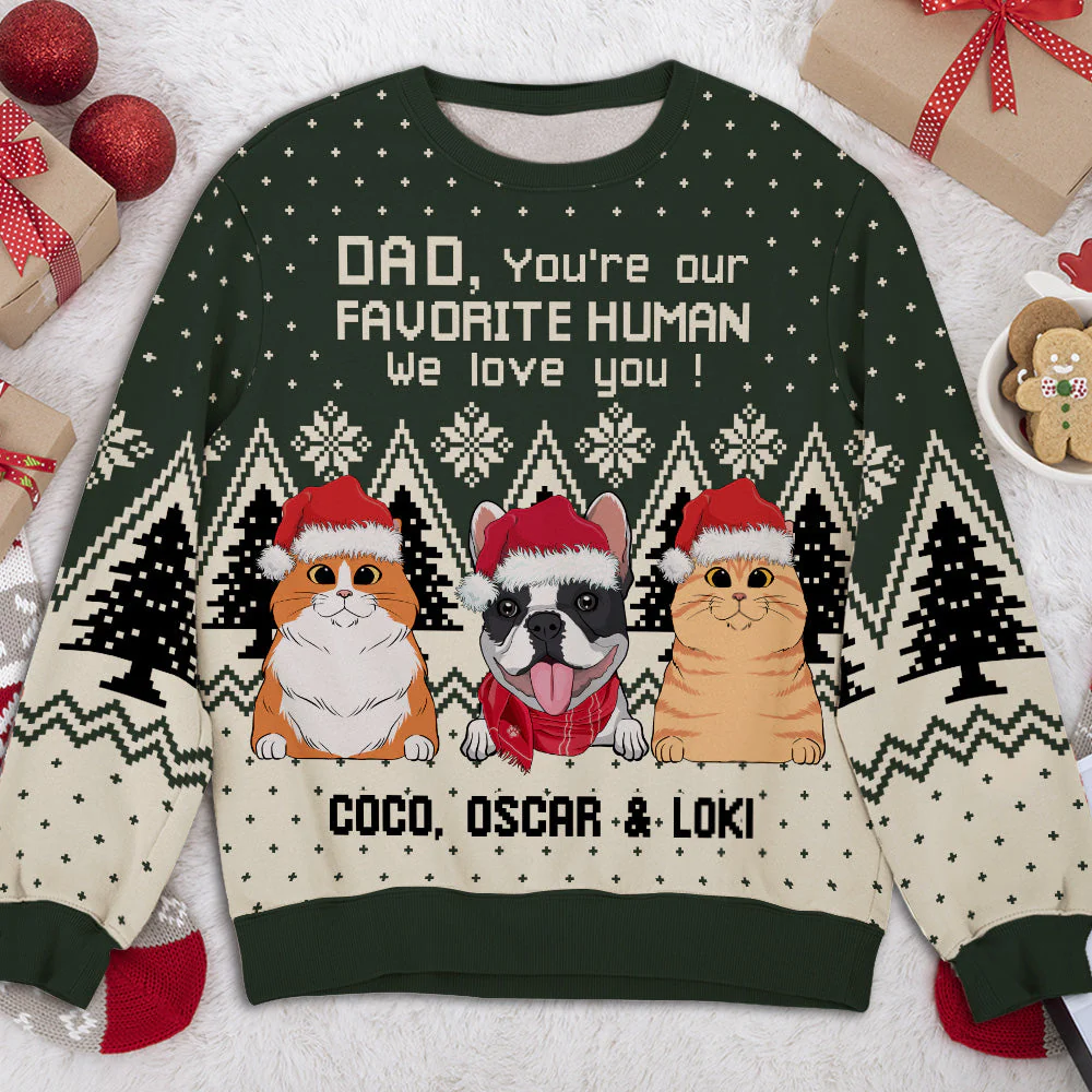 Pet Favorite Human - Personalized Custom All-Over-Print Sweatshirt - Image 3