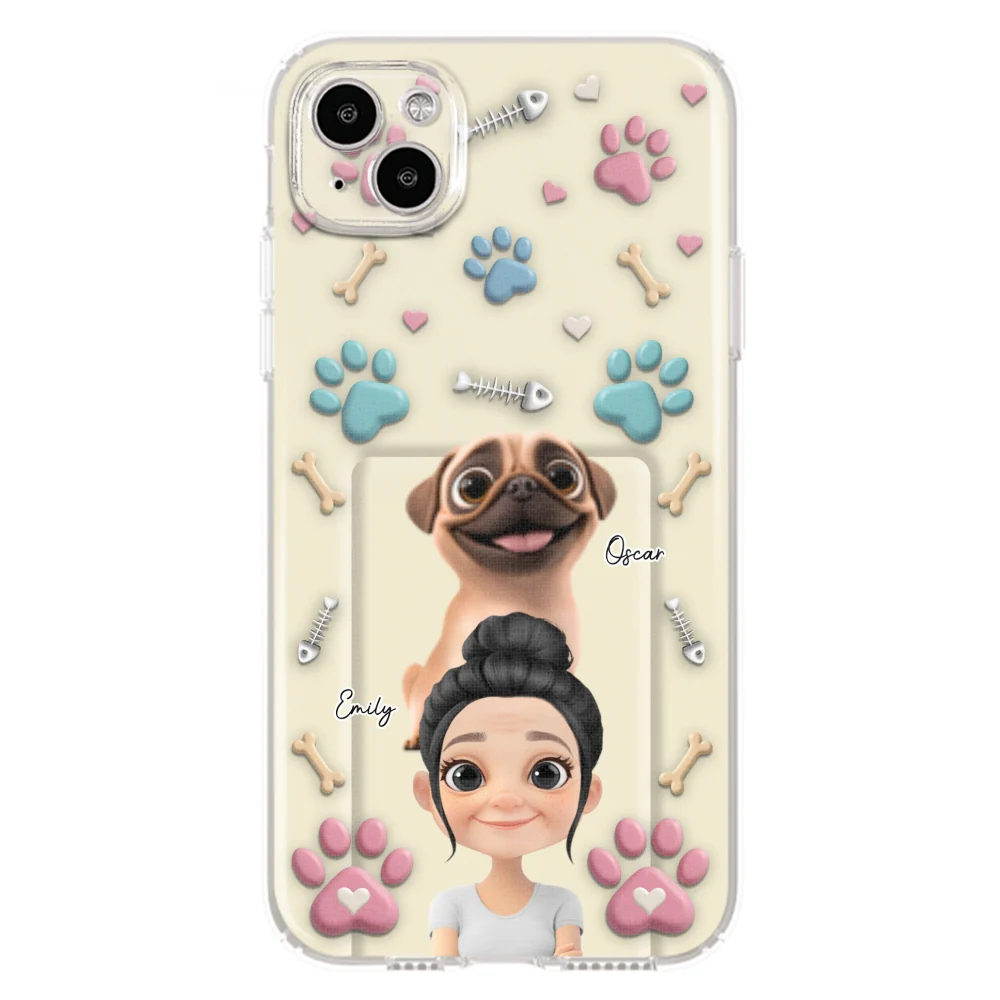 Pet Mom Cartoon - Personalized Custom 3D Effect Phone Case - Image 12