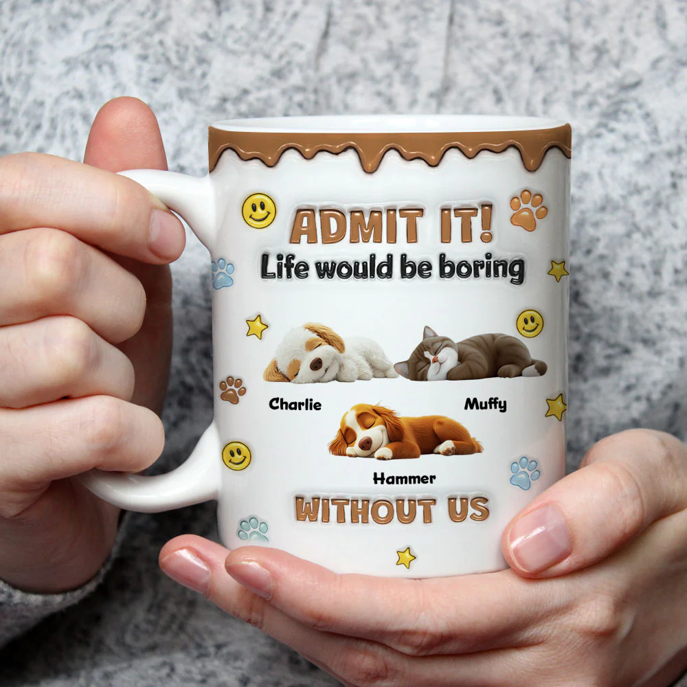 Pet Mom Dad Life Must Have Us - Personalized Custom 3D Inflated Effect Mug - Image 3