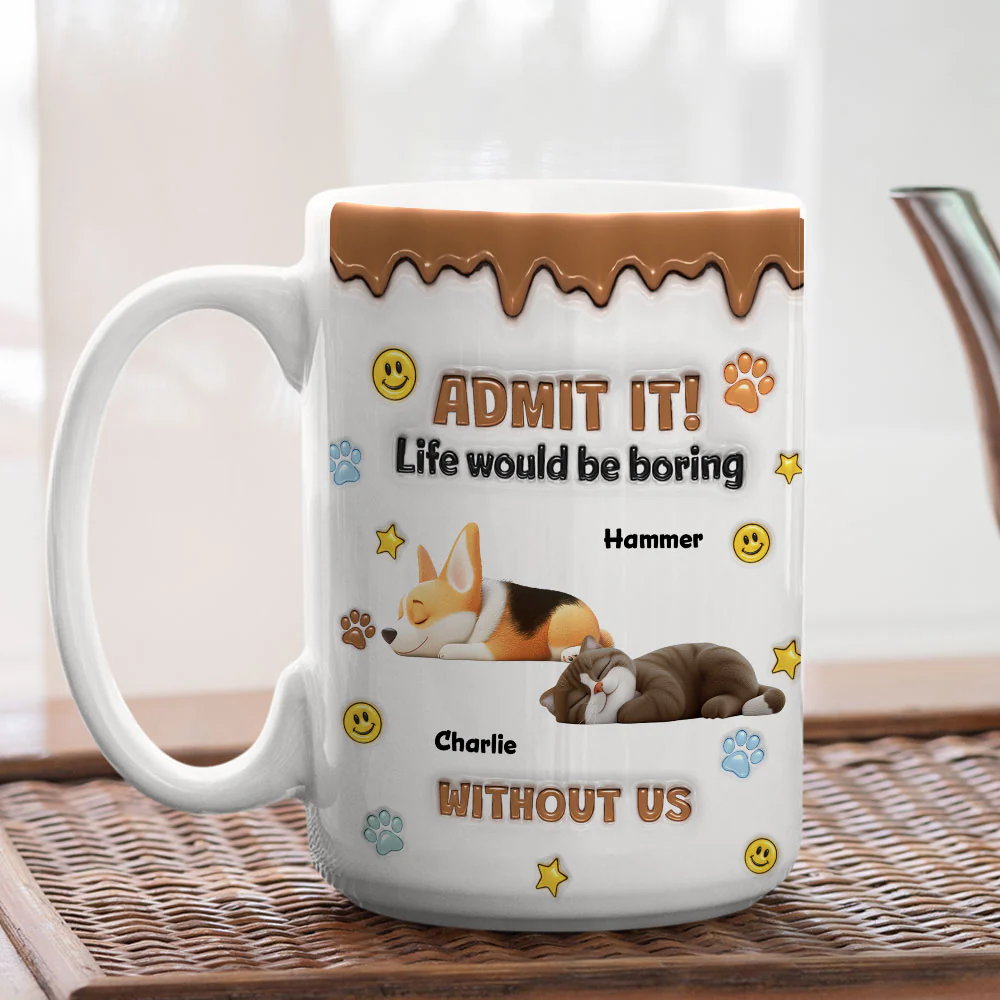 Pet Mom Dad Life Must Have Us - Personalized Custom 3D Inflated Effect Mug - Image 5