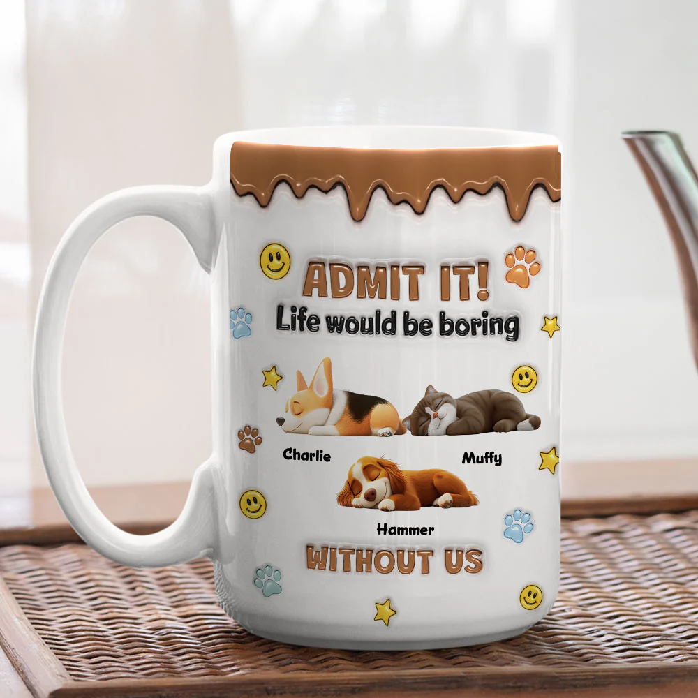 Pet Mom Dad Life Must Have Us - Personalized Custom 3D Inflated Effect Mug - Image 6