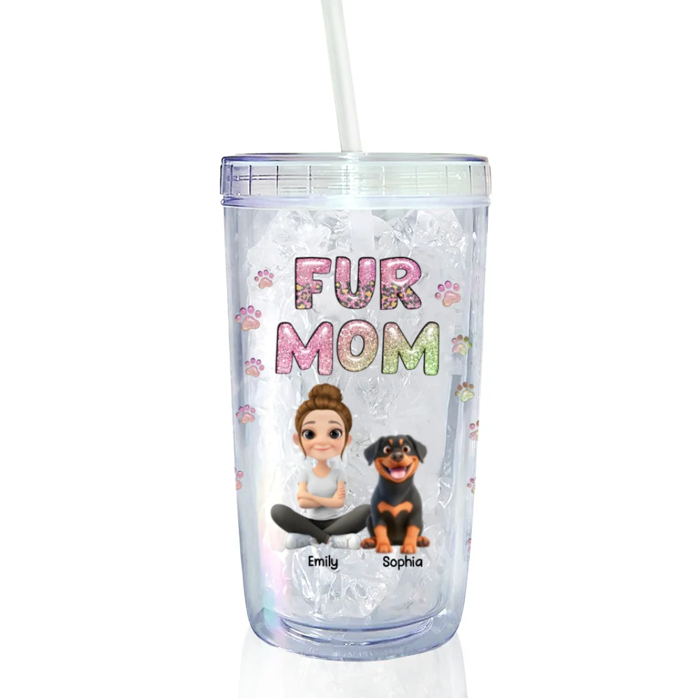 Pet Mom Lovely Chibi - Personalized Custom 14oz Plastic Tumbler - Image 7