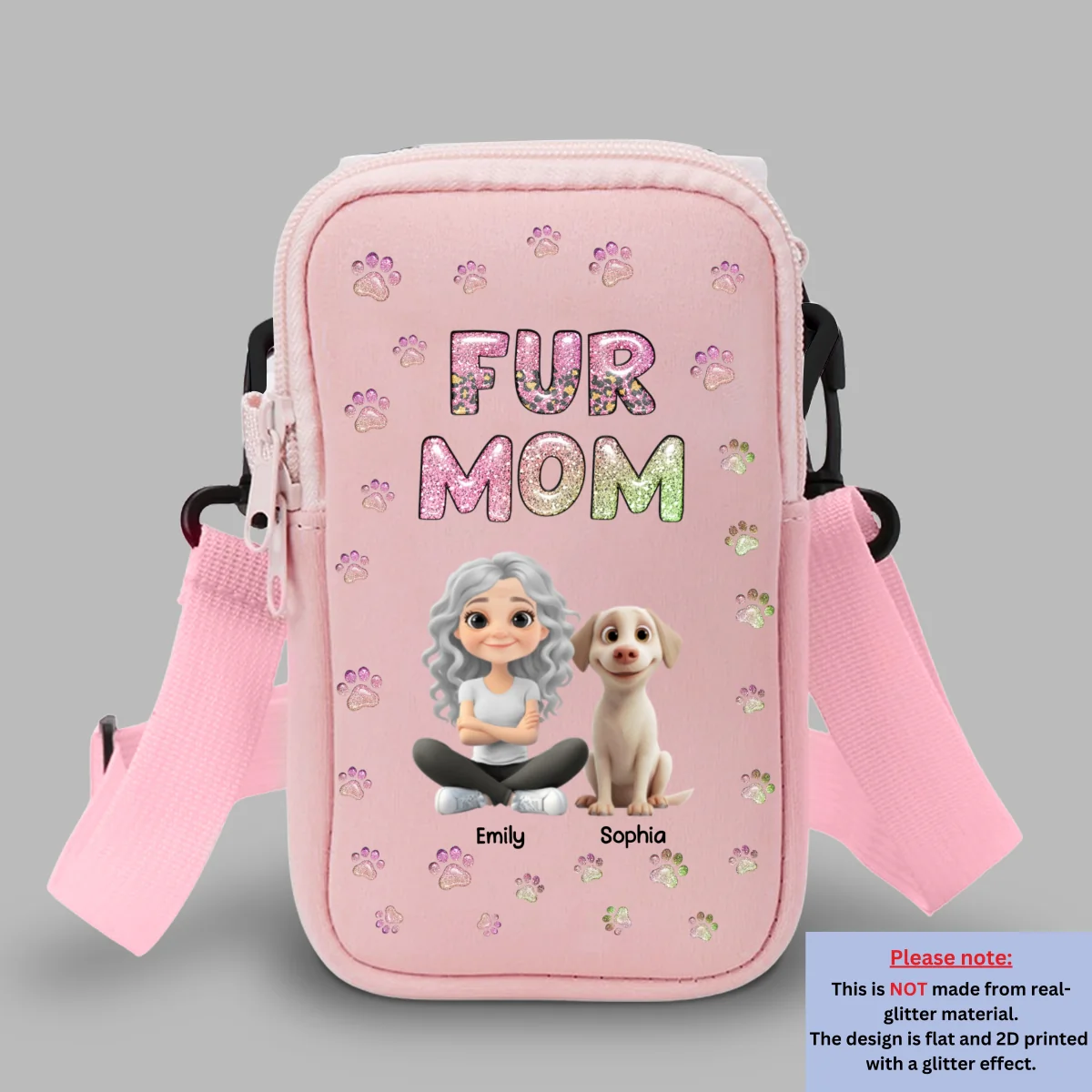 Pet Mom Lovely Chibi - Personalized Custom Water Bottle Carrier Bag - Image 8