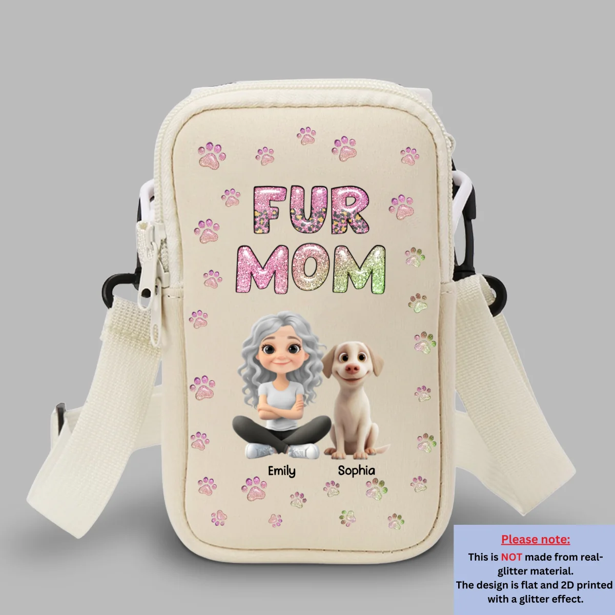 Pet Mom Lovely Chibi - Personalized Custom Water Bottle Carrier Bag - Image 9