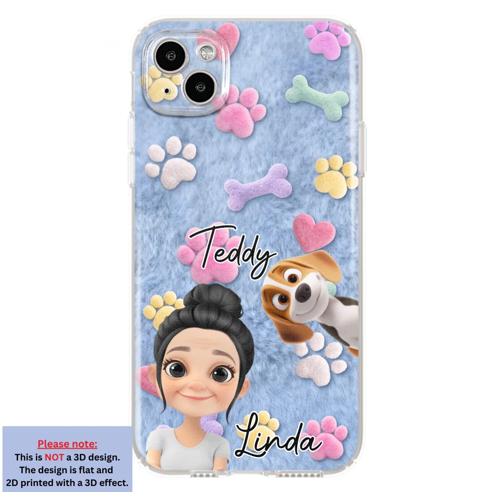Pet Mom Mum With Fur Baby - Personalized Custom 3D Effect Phone Case - Image 14