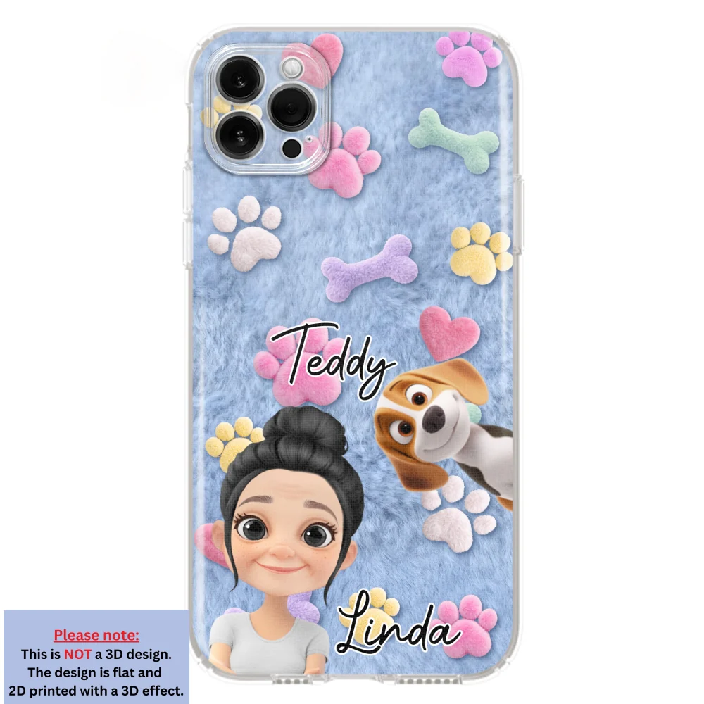 Pet Mom Mum With Fur Baby - Personalized Custom 3D Effect Phone Case - Image 15