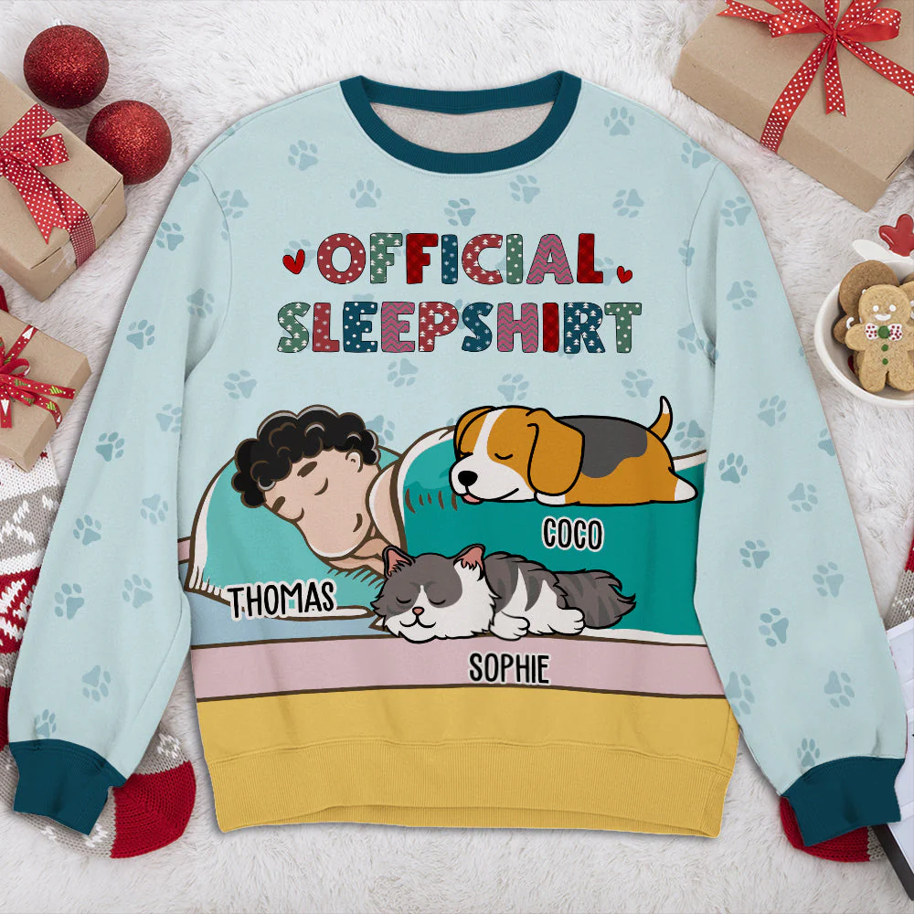 Pet Official Sleepshirt - Personalized Custom All-Over-Print Sweatshirt - Image 3