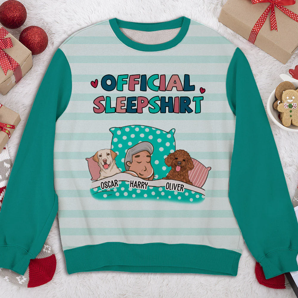 Pet Official Sleepshirt - Personalized Custom All-Over-Print Sweatshirt - Image 2