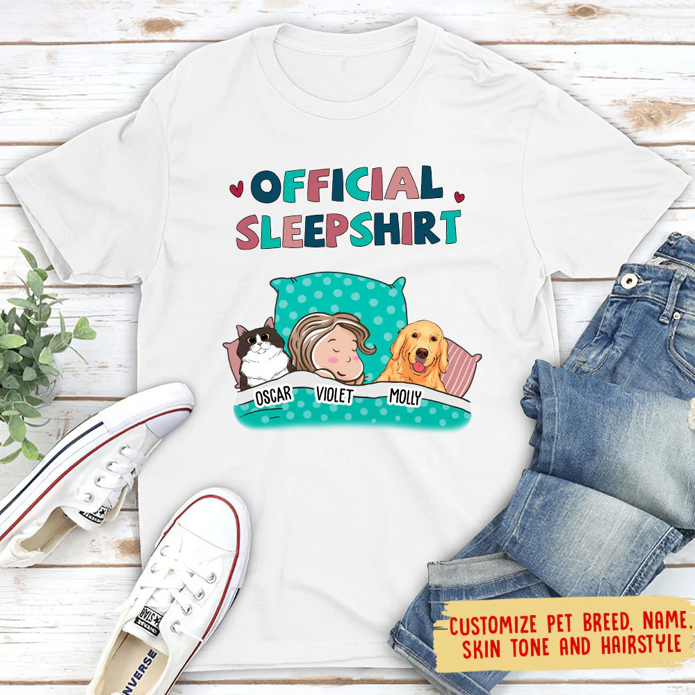 Pet Official Sleepshirt - Personalized Custom Unisex T-shirt - Image 5
