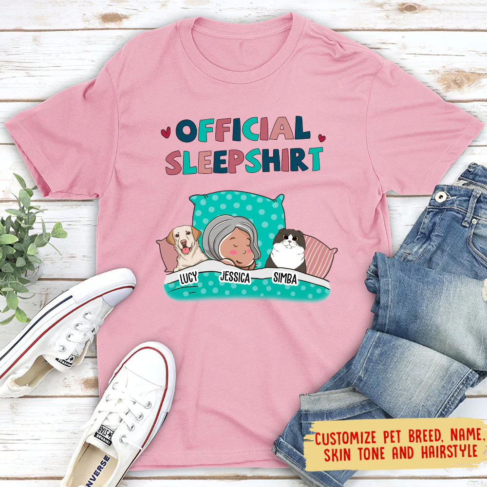 Pet Official Sleepshirt - Personalized Custom Unisex T-shirt - Image 4
