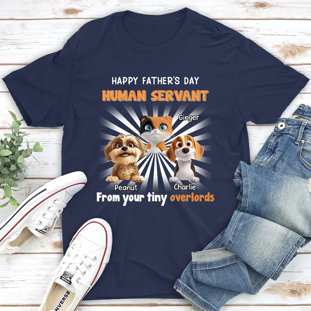 Pet Overlord And Human Servant - Personalized Custom Unisex T-Shirt - Image 2