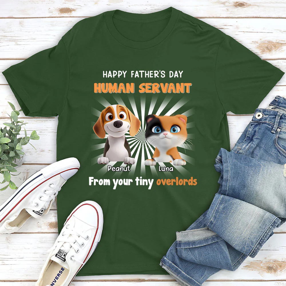 Pet Overlord And Human Servant - Personalized Custom Unisex T-Shirt - Image 3