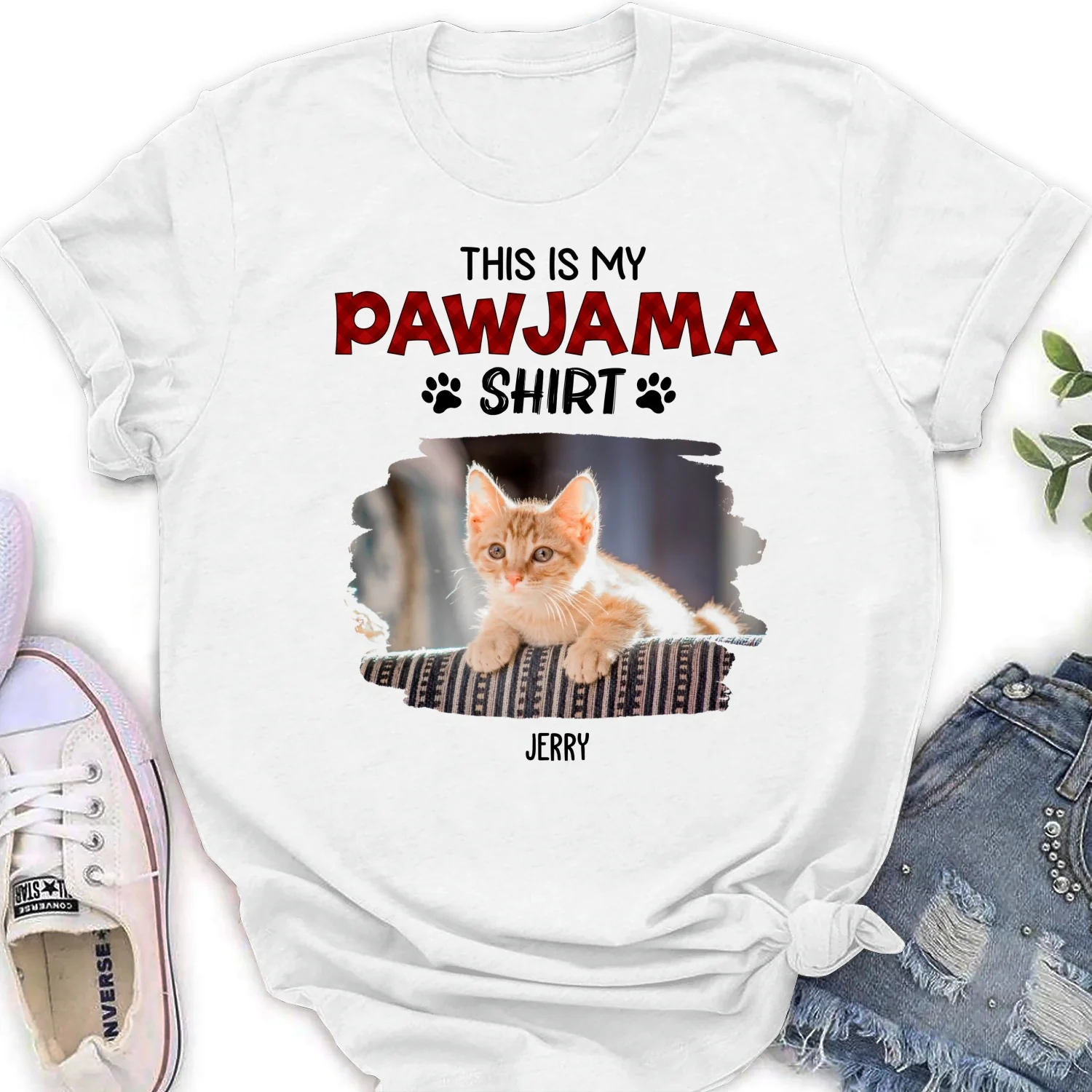 Pet Pawjama Shirt New Style Photo - Personalized Custom Women's T-Shirt - Image 5