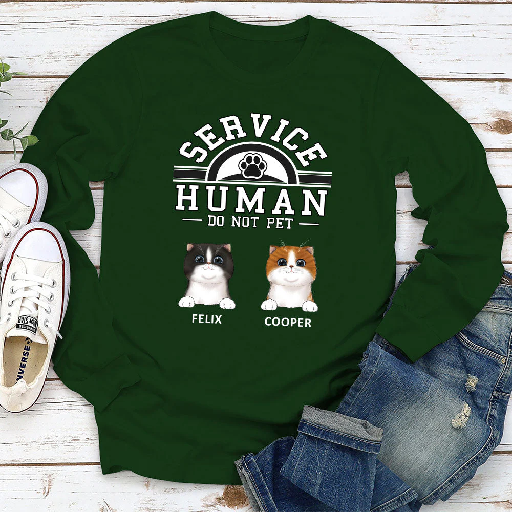 Pet Service Human Logo - Personalized Custom Long Sleeve T-shirt - Image 2