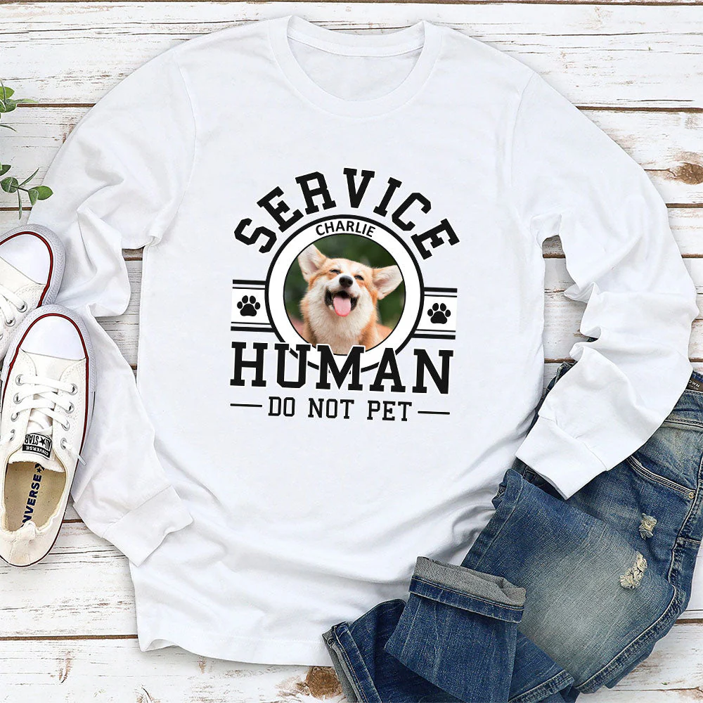 Pet Service Human Logo - Personalized Custom Long Sleeve T-shirt - Image 3