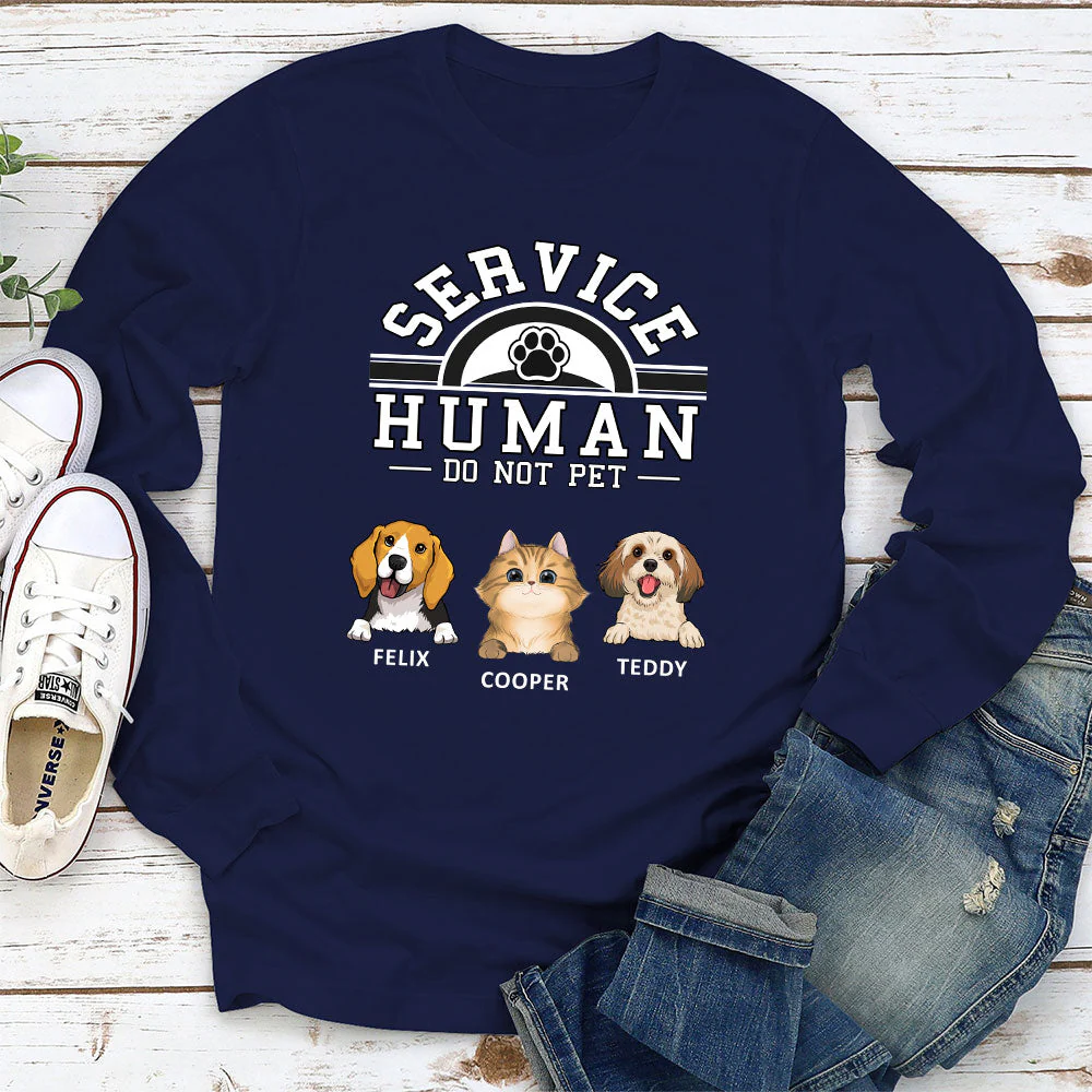 Pet Service Human Logo - Personalized Custom Long Sleeve T-shirt - Image 4