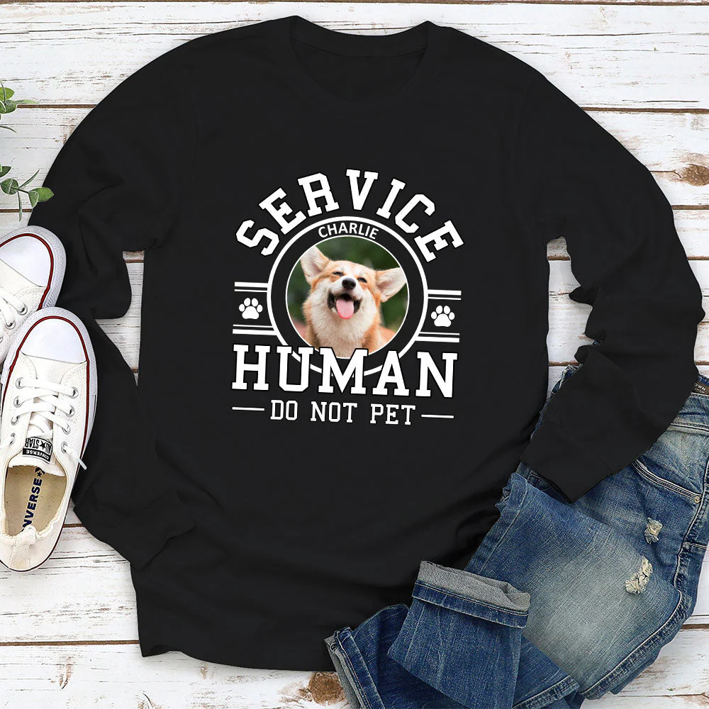 Pet Service Human Logo - Personalized Custom Long Sleeve T-shirt - Image 5