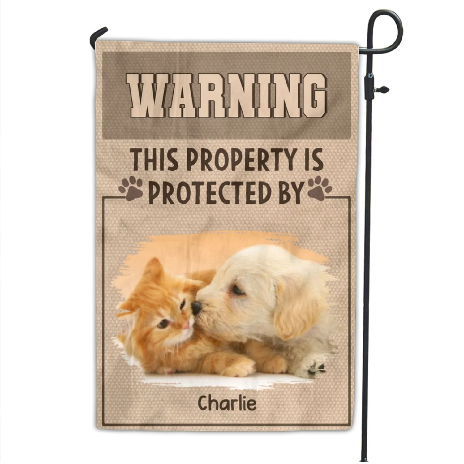 Pet Warning You Photo - Personalized Custom Flag - Image 3