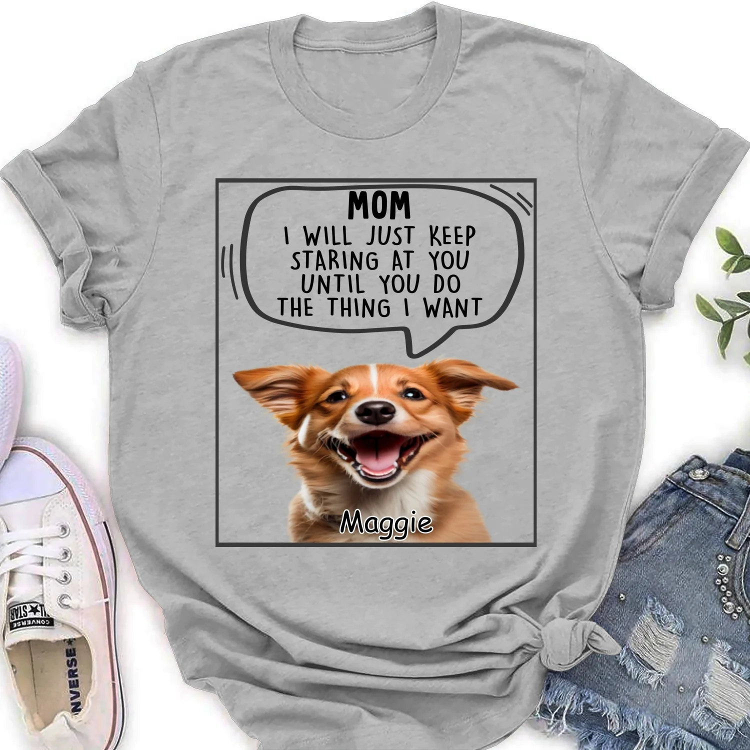Pet Will Just Keep Staring Photo - Personalized Custom Women's T-Shirt - Image 7