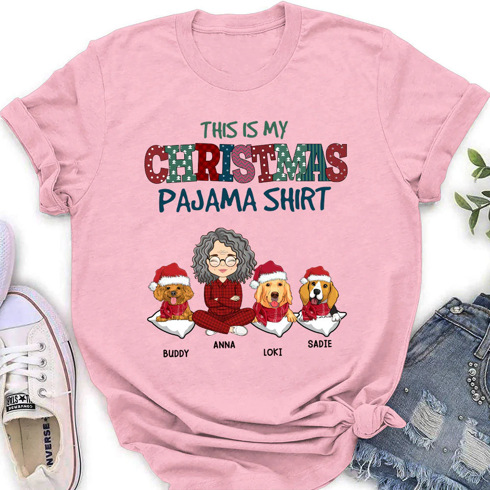 Christmas Pajama Dog Version - Personalized Custom Women's T-shirt - Image 3