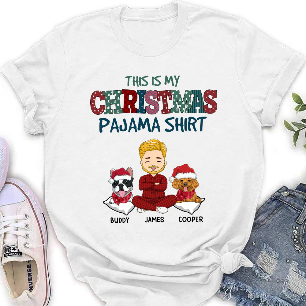 Christmas Pajama Dog Version - Personalized Custom Women's T-shirt - Image 4