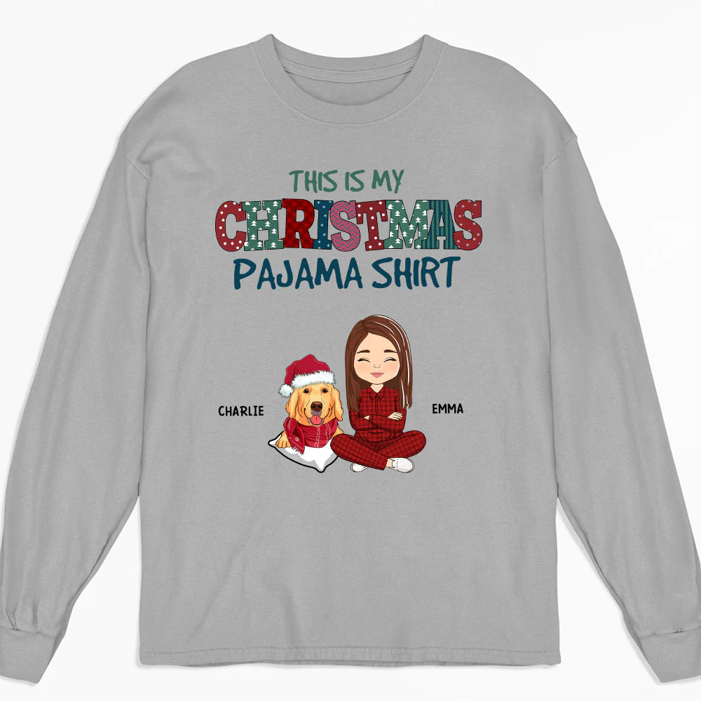 Pets Christmas Pajama - Personalized Custom Long Sleeve T-shirt