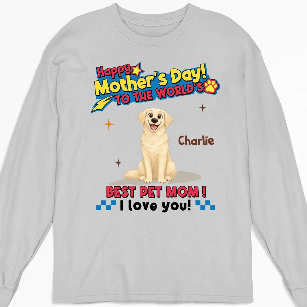 Pets Mom Forever - Personalized Custom Long Sleeve T-shirt - Image 3