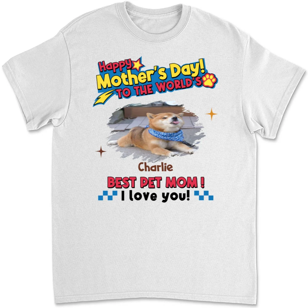 Pets Mom Forever Photo - Personalized Custom Unisex T-shirt - Image 6