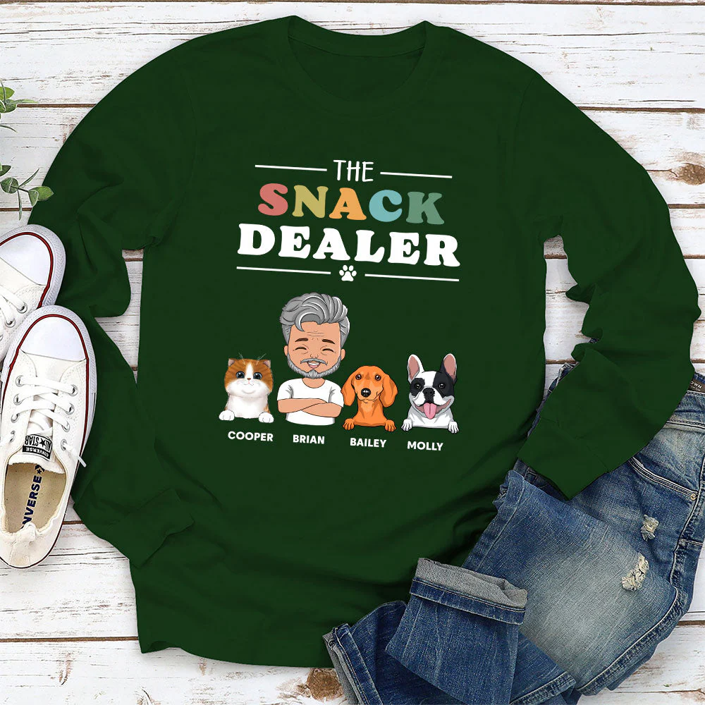 Pets Snack Dealer - Personalized Custom Long Sleeve T-shirt - Image 3