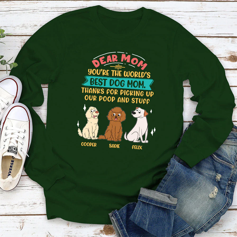 Picking Up My Poop And Stuff - Personalized Custom Long Sleeve T-shirt - Image 3