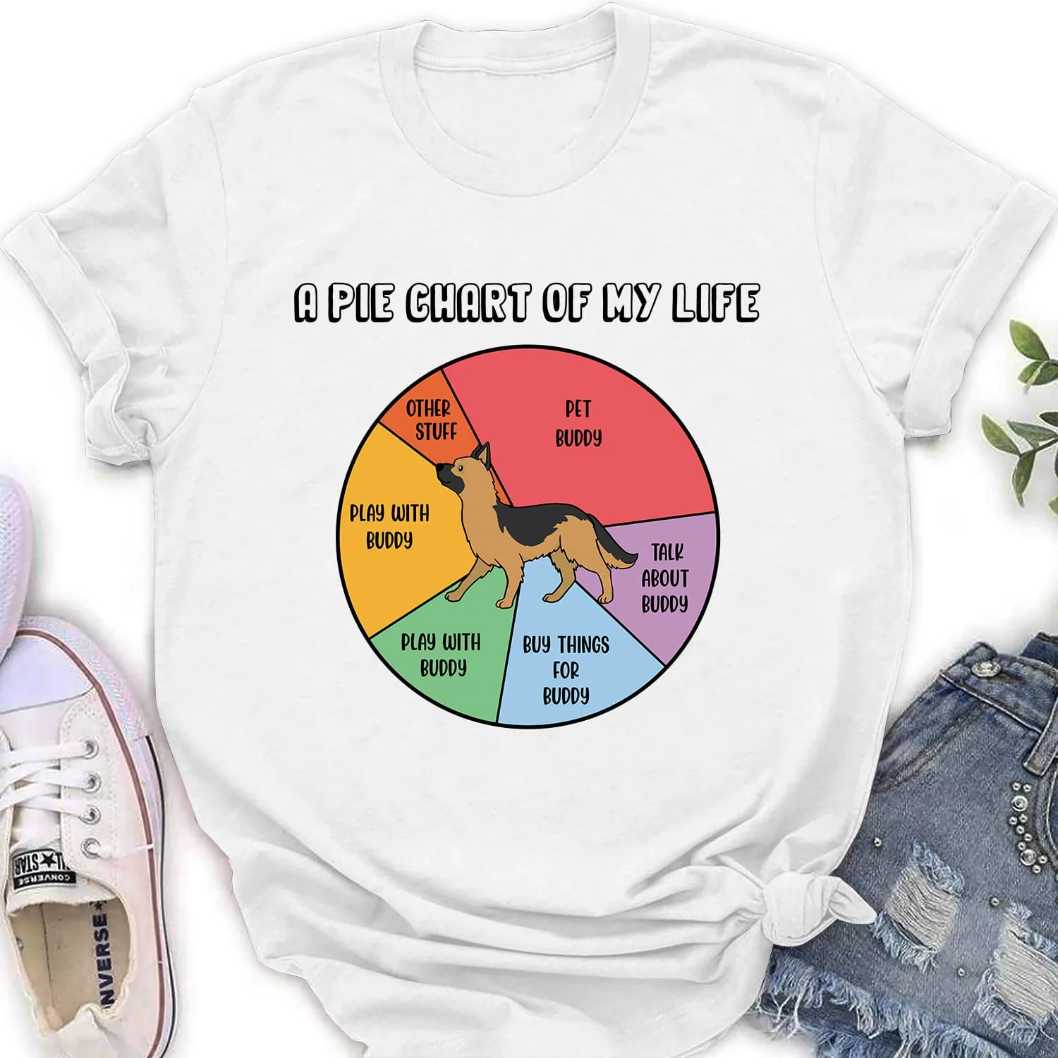 Pie Chart Of Life - Personalized Custom Women's T-shirt - Image 2