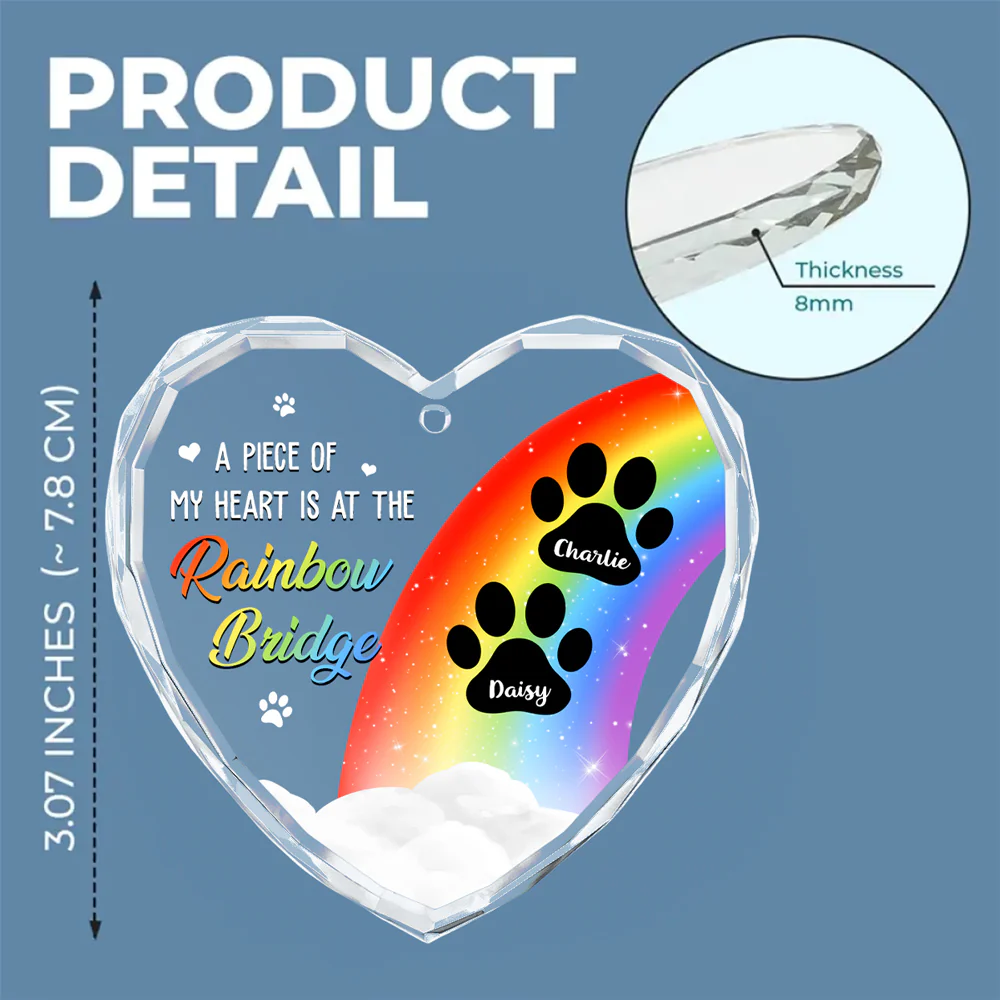 Piece Of Dog Mom Heart - Personalized Custom Glass Ornament - Image 6