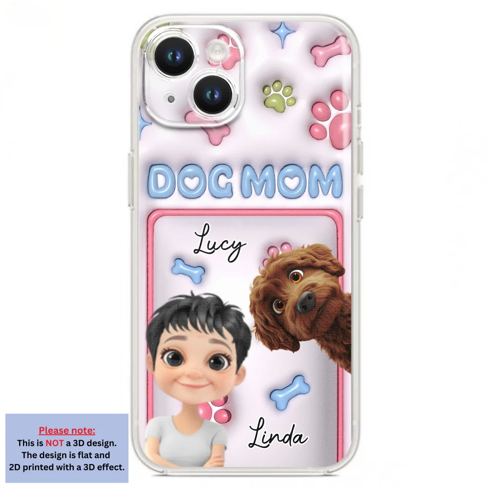 Pink Dog Mum - Personalized Custom 3D Inflated Effect Phone Case - Image 15