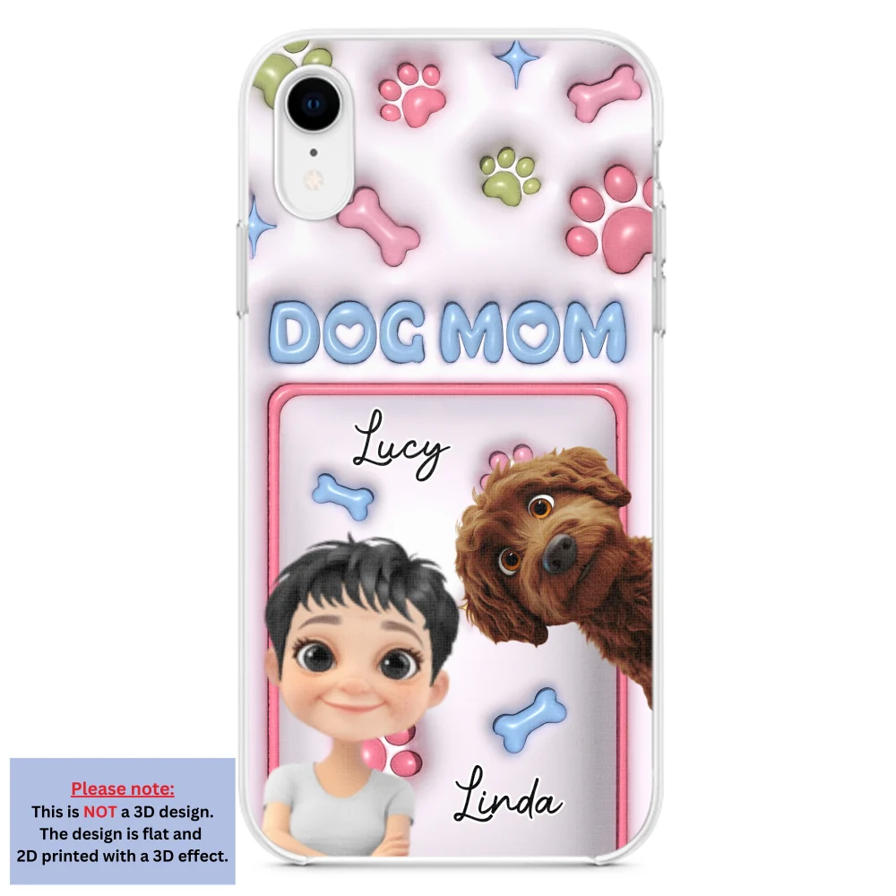 Pink Dog Mum - Personalized Custom 3D Inflated Effect Phone Case - Image 21