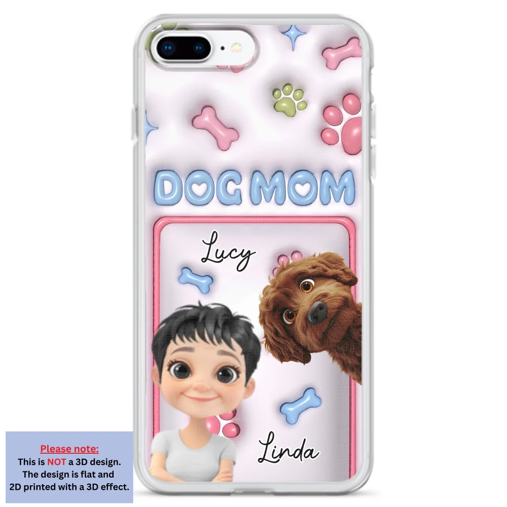 Pink Dog Mum - Personalized Custom 3D Inflated Effect Phone Case - Image 5