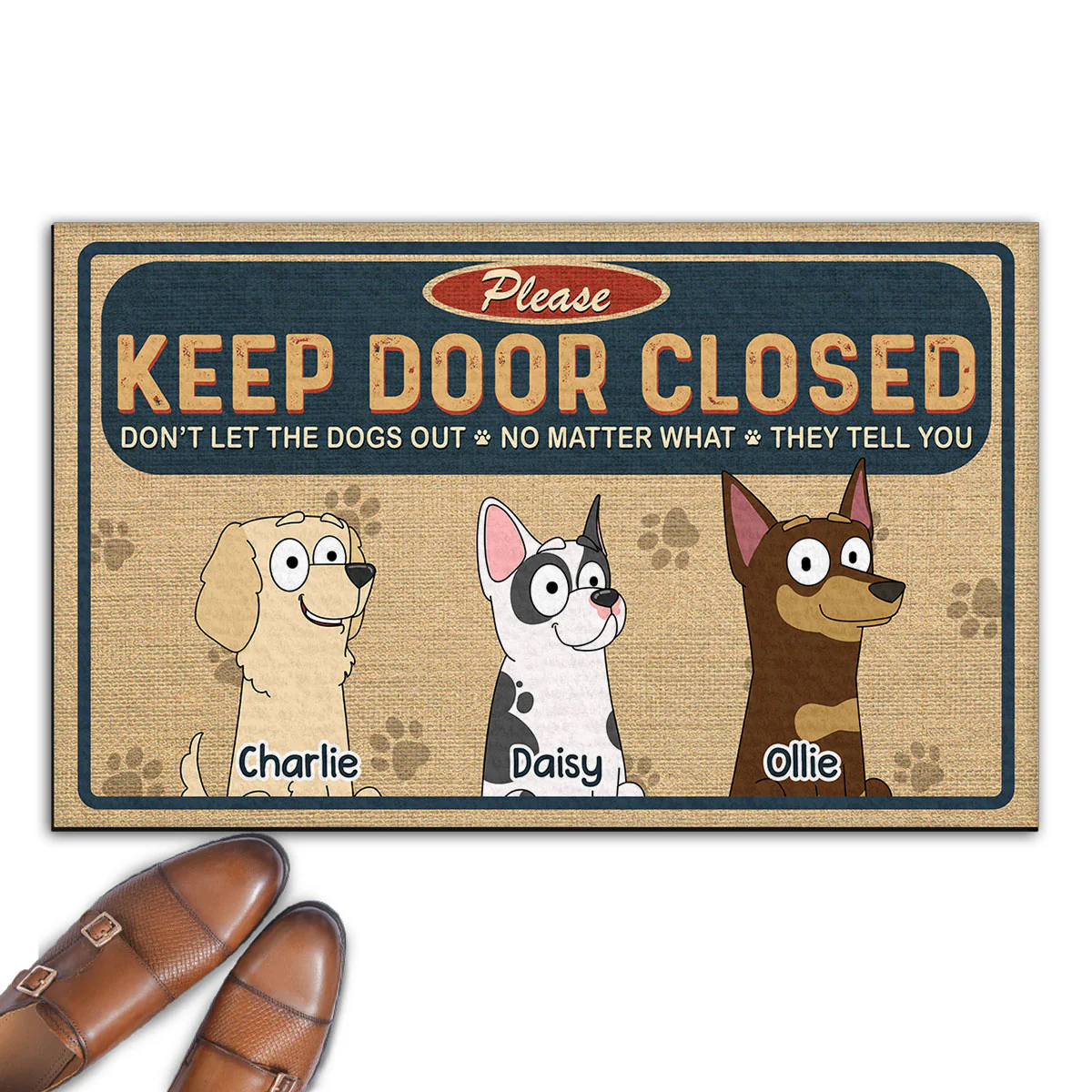 Please Keep Door Closed - Personalized Custom Doormat