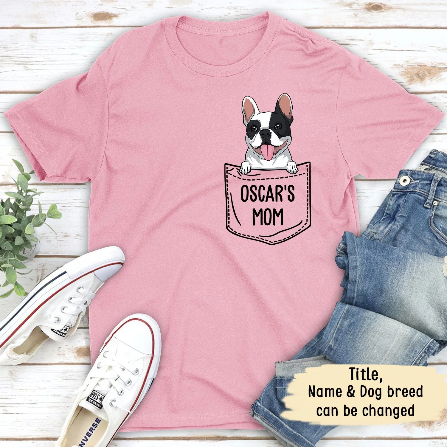 Pocket Dog Mom/Dad - Personalized Custom Premium Unisex T-shirt - Image 3