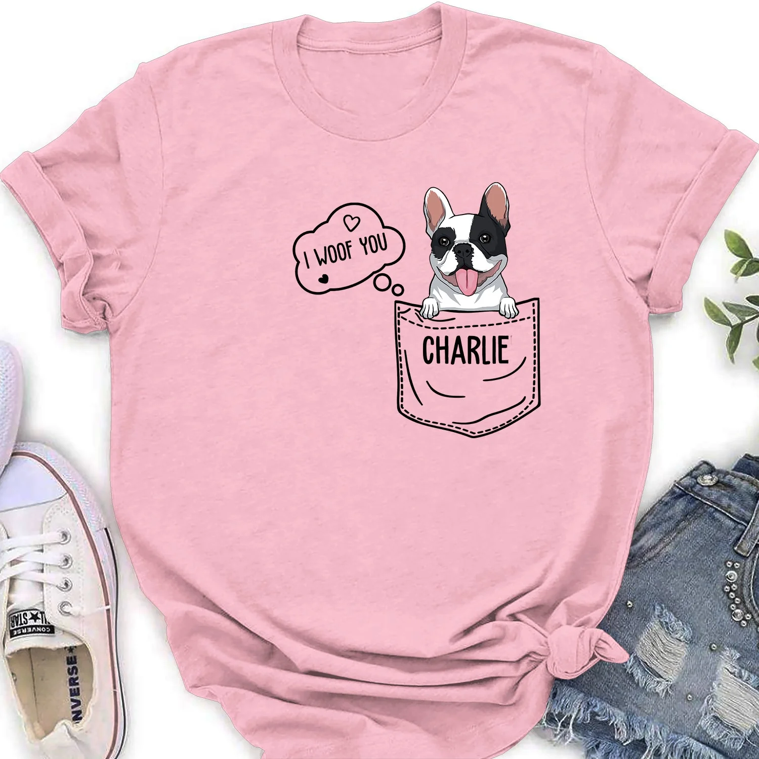 Pocket Dog - Personalized Classic Women's T-shirt - Image 2