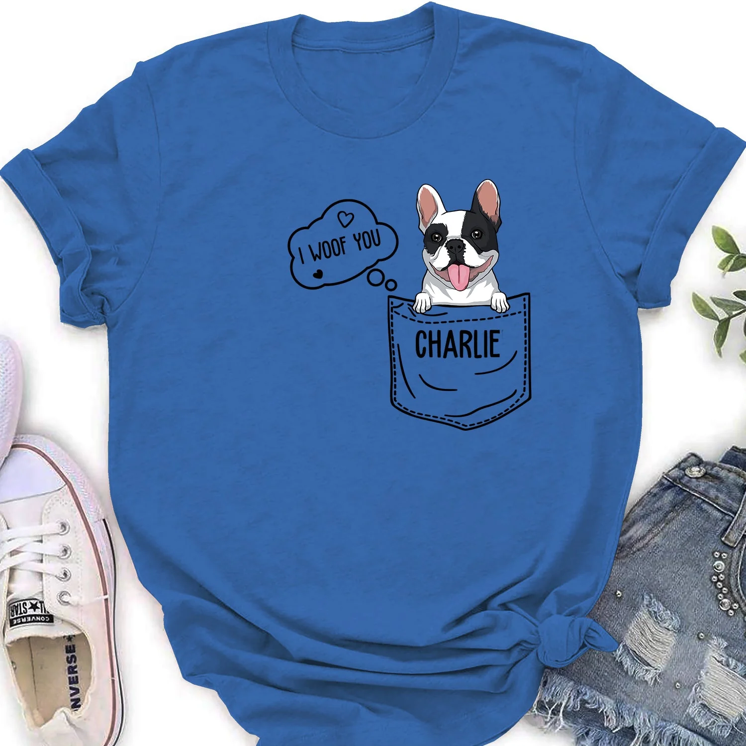 Pocket Dog - Personalized Classic Women's T-shirt - Image 5
