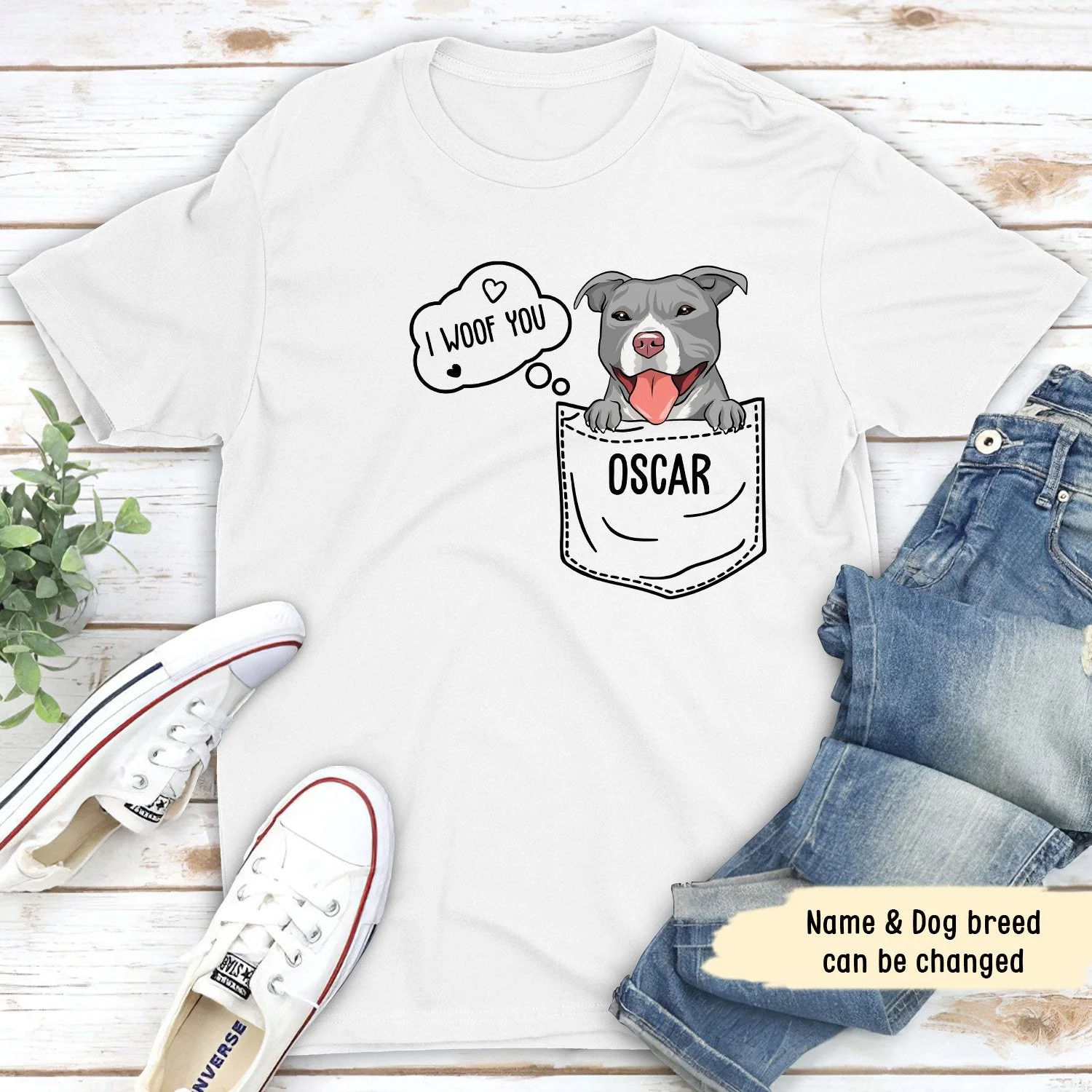 Pocket Dog - Personalized Custom Premium Unisex T-shirt