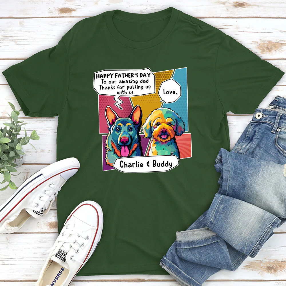 Pop Art Amazing Dad 2 - Personalized Custom Premium T-shirt - Image 3