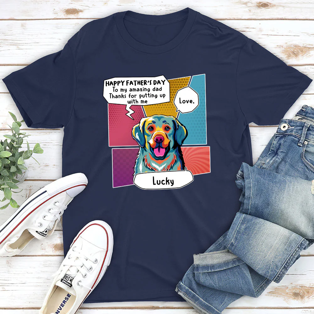 Pop Art Amazing Dad 2 - Personalized Custom Unisex T-shirt - Image 2