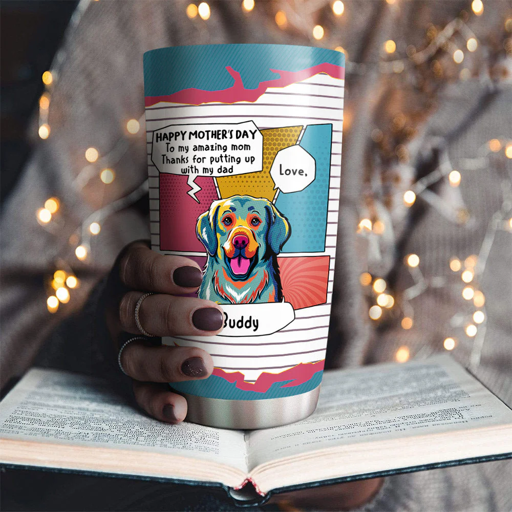 Pop Art Amazing Mom Dad - Personalized Custom Tumbler - Image 4