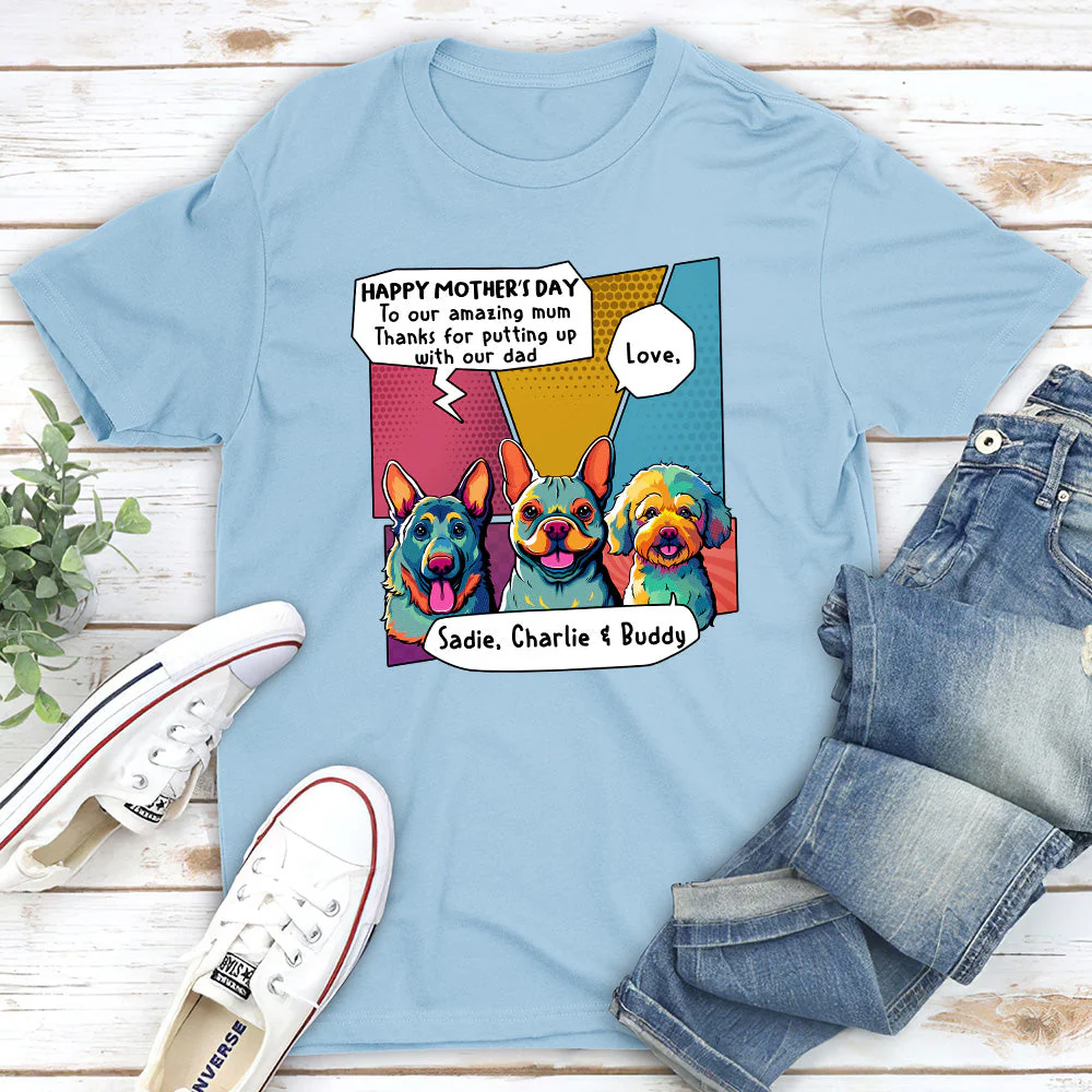 Pop Art Amazing Mom - Personalized Custom Premium T-shirt - Image 5